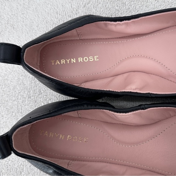 Taryn Rose Womens Rosie Leather Flats 8.5 Black Slip On Weatherproof - Picture 5 of 10